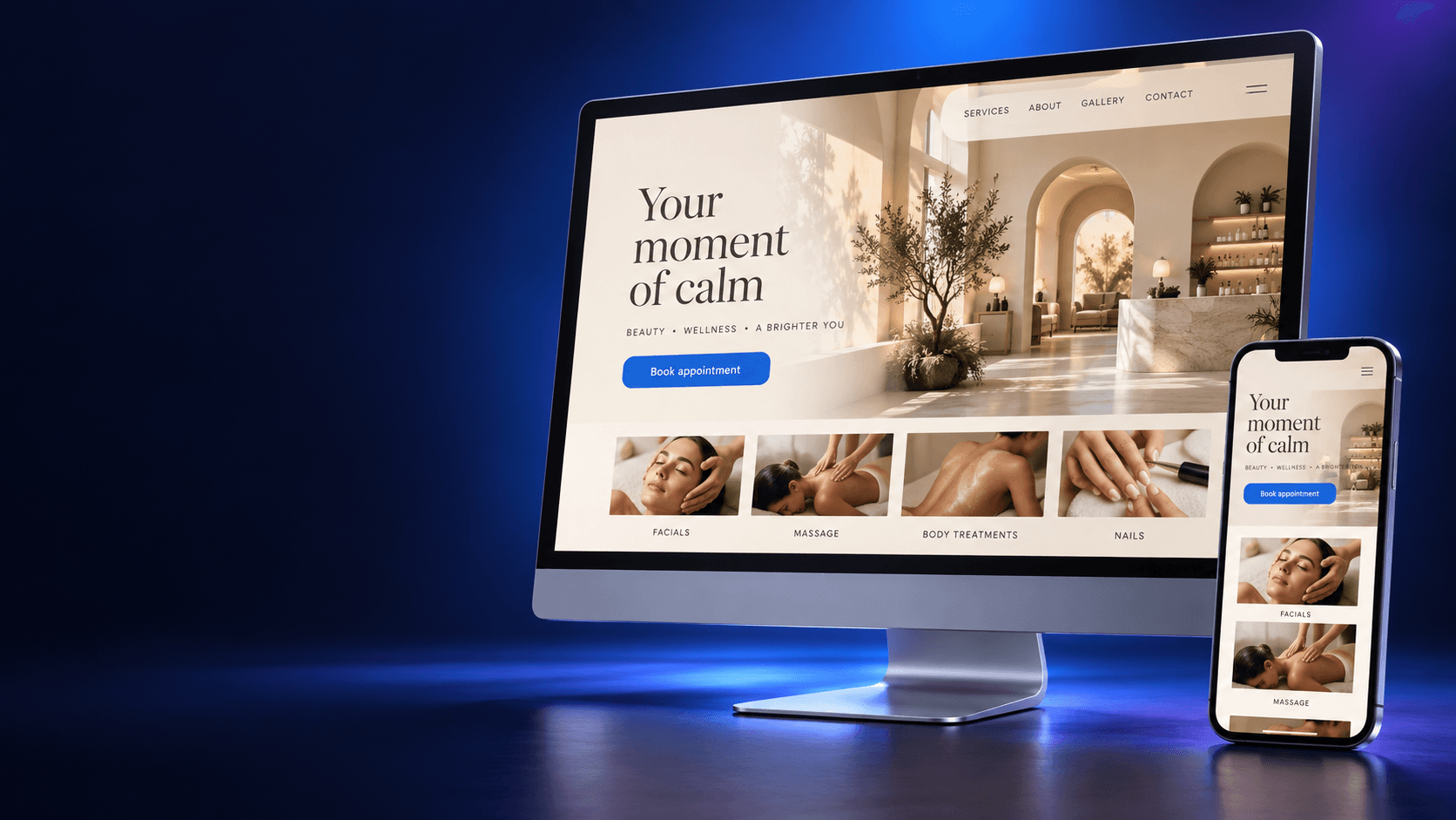 Example salon website designed and hosted by SpaOne